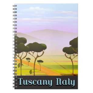 Tuscany Italy travel landscape. Notebook