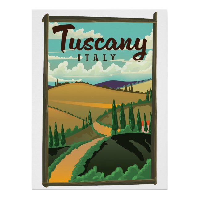 Tuscany Italy travel poster (Front)