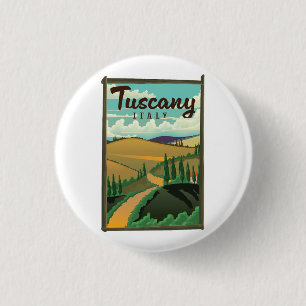 Tuscany Italy travel poster 3 Cm Round Badge