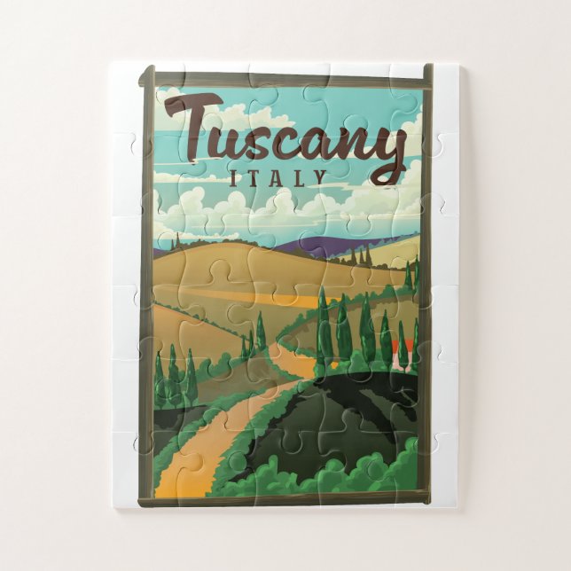 Tuscany Italy travel poster Jigsaw Puzzle (Vertical)