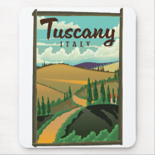 Tuscany Italy travel poster Mouse Pad