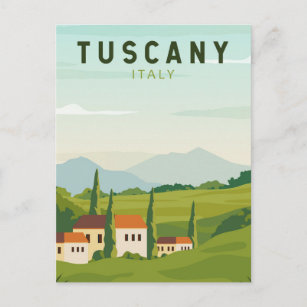 Tuscany Italy Travel Vintage Art Postcard