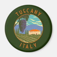 Tuscany Italy Vineyard Distressed Circle Vintage