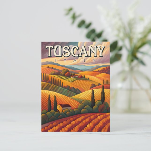 Tuscany Italy Vintage Travel Postcard (Standing Front)