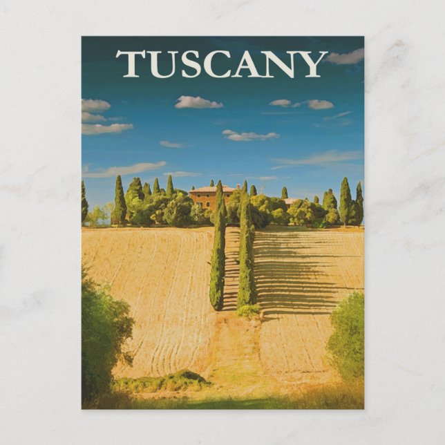 Tuscany, Italy Vintage Travel Postcard (Front)