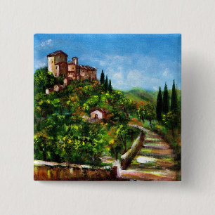 TUSCANY LANDSCAPE 3 15 CM SQUARE BADGE