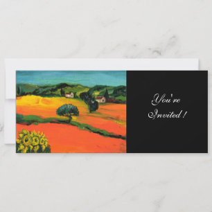 TUSCANY LANDSCAPE , blue green yellow orange Invitation