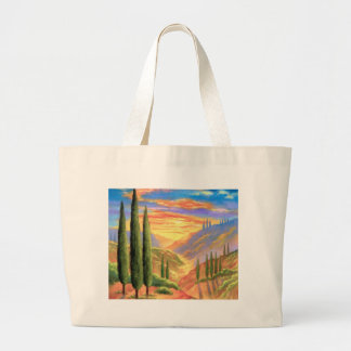 Tuscany Landscape Painting - Multi Large Tote Bag