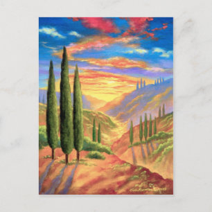 Tuscany Landscape Painting - Multi Postcard