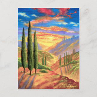 Tuscany Landscape Painting - Multi Postcard