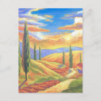 Tuscany Landscape Painting - Multi Postcard