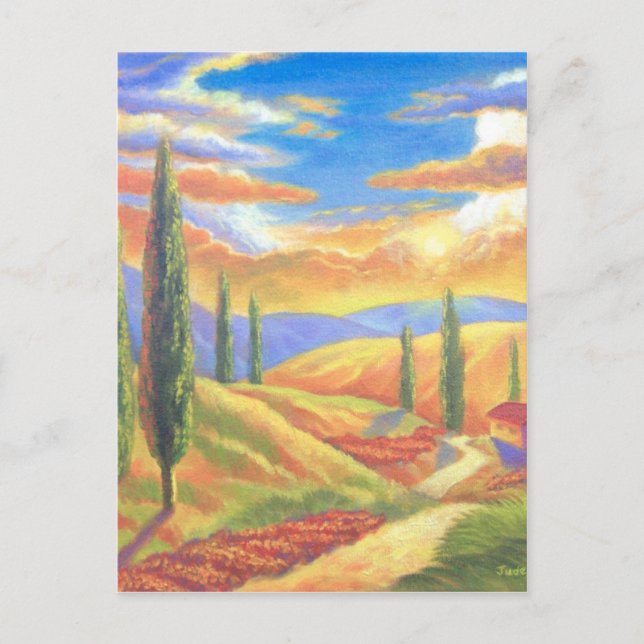Tuscany Landscape Painting - Multi Postcard (Front)