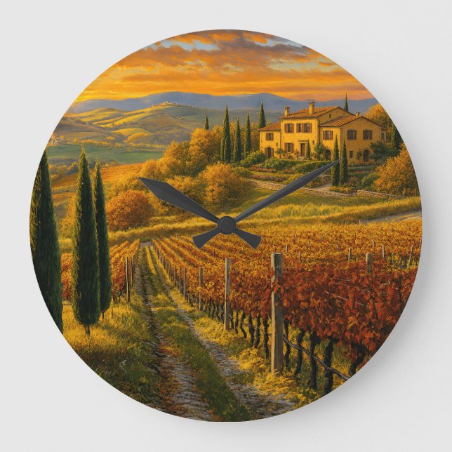 Tuscany Landscape Round Clock (Front)