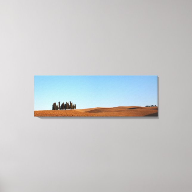 Tuscany landscape with cypresses panorama canvas print (Front)