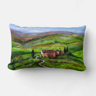 TUSCANY LANDSCAPE WITH GREEN HILLS LUMBAR CUSHION