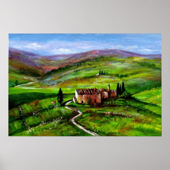 TUSCANY LANDSCAPE WITH GREEN HILLS POSTER (Front)