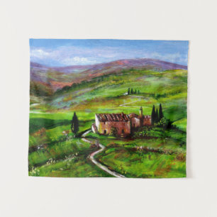 TUSCANY LANDSCAPE WITH GREEN HILLS TAPESTRY
