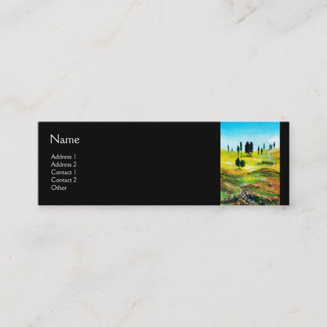TUSCANY LANDSCAPE WITH POPPIES MINI BUSINESS CARD (Front)