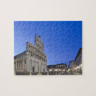 Tuscany, Lucca, Piazza San Michele at Dawn Jigsaw Puzzle