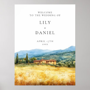Tuscany Rustic Country Wedding Welcome Sign