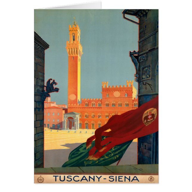 Tuscany Siena Italy Vintage Italian Travel Poster (Front)