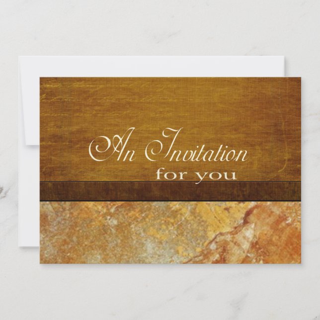 Tuscany Stone Business Executive Retirement Custom Invitation (Front)