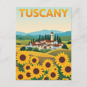 Tuscany Sunflower Field Postcard