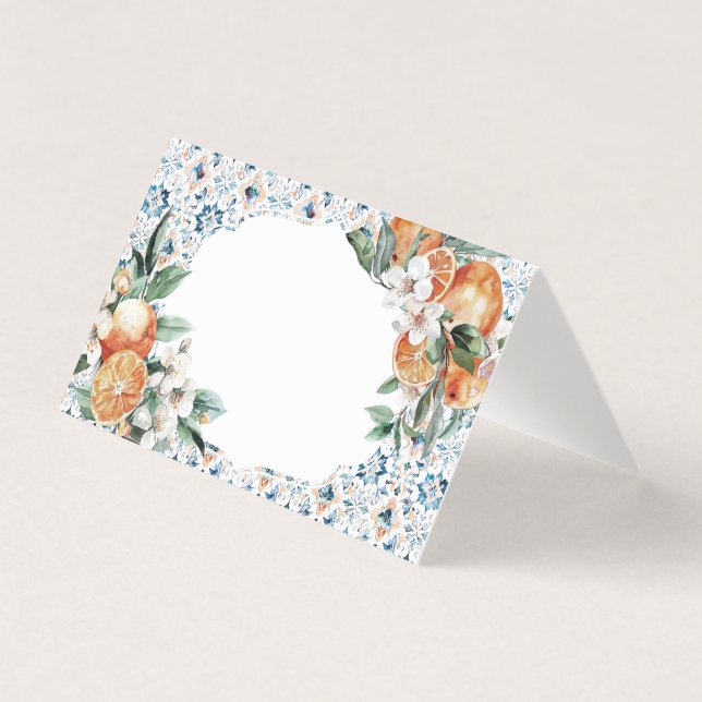 Tuscany Tile Citrus Italy Place Card Table Decor (Front)