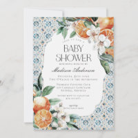 Tuscany Tile Coastal Italian Baby Shower Invite