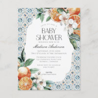 Tuscany Tile Coastal Italian Baby Shower Invite