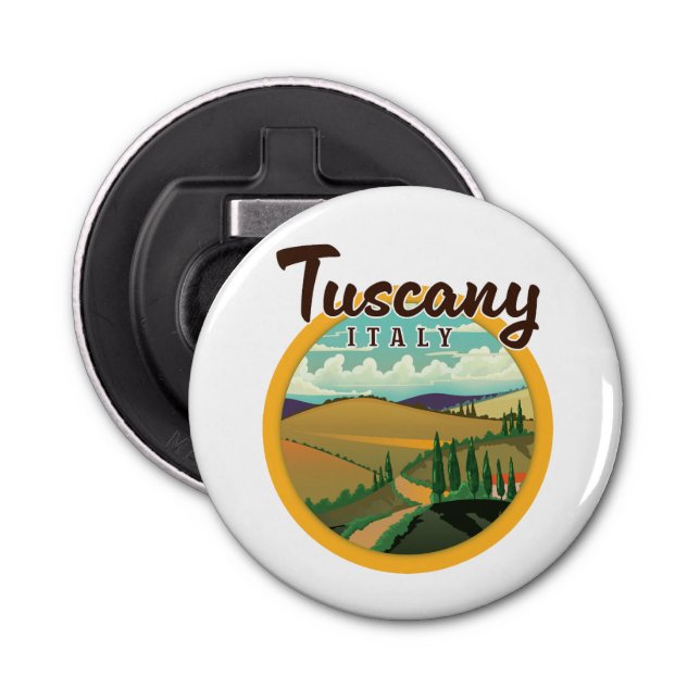 Tuscany travel logo bottle opener (Front)