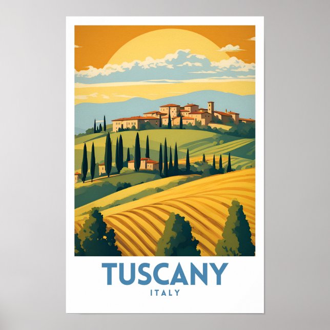 Tuscany Travel Retro Poster (Front)