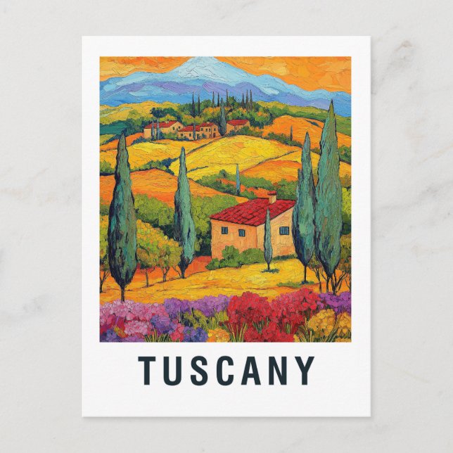 Tuscany Vineyard Vintage Travel Postcard (Front)