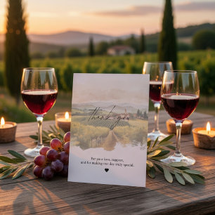 Tuscany Vineyard Wedding Thank You Card Italian