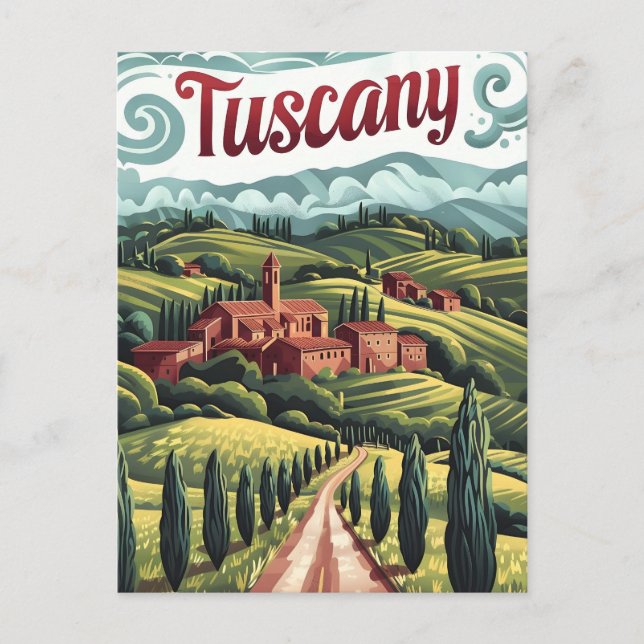 Tuscany vintage postcard (Front)