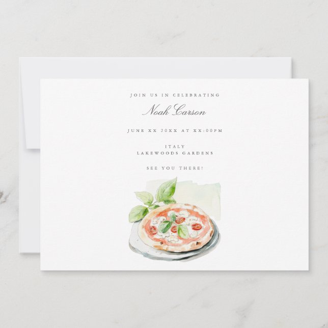 Tuscany Watercolor Bachelor Party Invitation Card (Back)