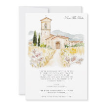 Tuscany Watercolor Italian Save The Date Card