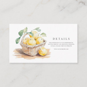 Tuscany Watercolor Italian Wedding Details Enclosure Card