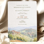 Tuscany Watercolor Italy Destination Wedding Invitation<br><div class="desc">Tuscany Wedding Invitation, beautifully painted in watercolors. This stunning invitation features a typical Tuscany skyline with rolling hills, cypress trees, and a charming villa. Our invitation is customisable, so you can easily edit the text to fit your wedding details. Choose from a variety of font styles and colours to match...</div>