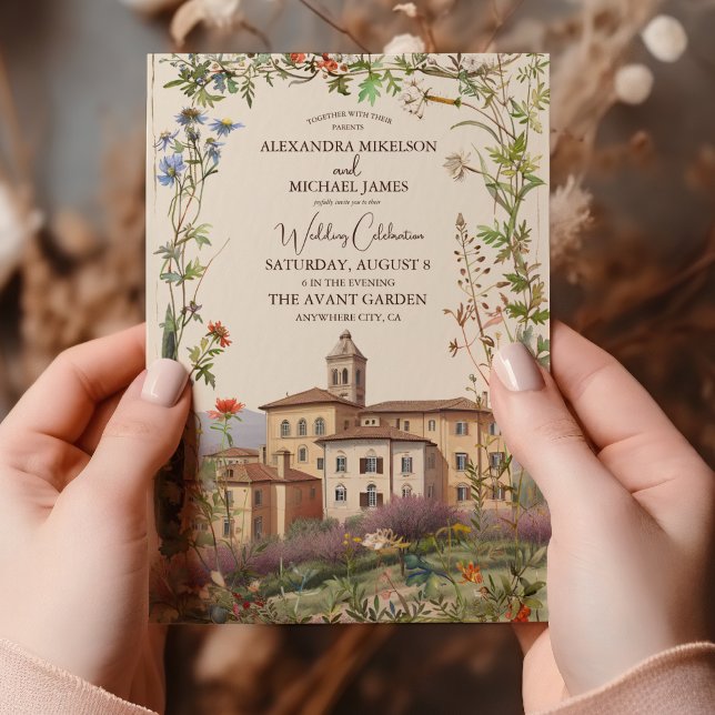 Tuscany Watercolor Italy Destination Wedding Invitation (Creator Uploaded)