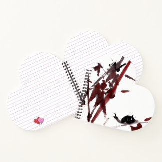 Tuschekunst mit Schnecke und Rotem Bambus Notebook