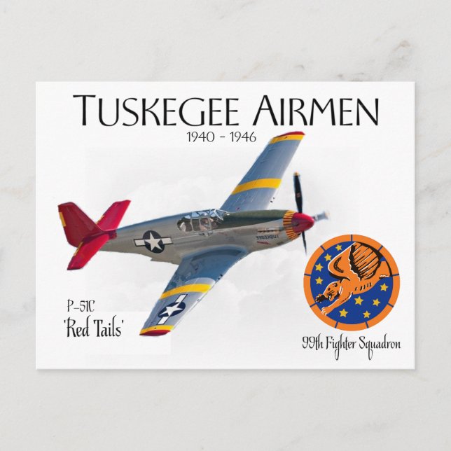 Tuskegee Airmen 1940-1946 WW II Postcard (Front)