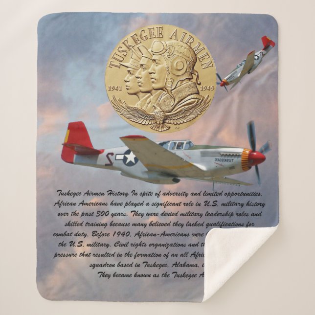 Tuskegee Airmen COIN  Sherpa Blanket (Front)