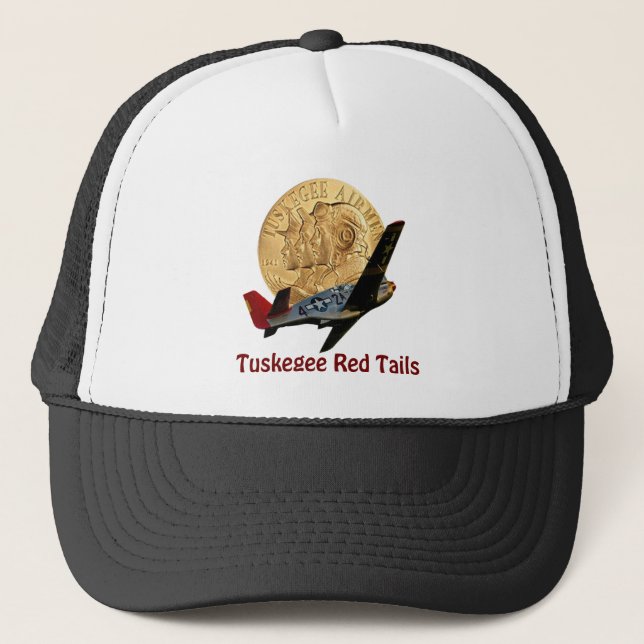 Tuskegee Red tail Trucker Hat (Front)