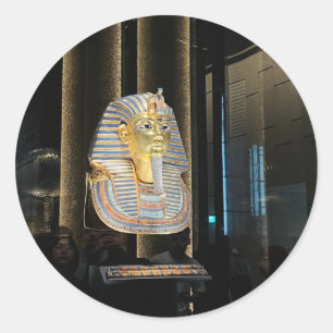 Tutankhamen golden mask Ancient Egypt pharaoh Classic Round Sticker