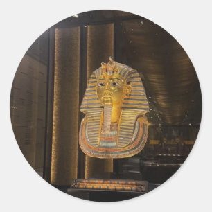 Tutankhamen golden mask Egyptian museum, Artefact! Classic Round Sticker