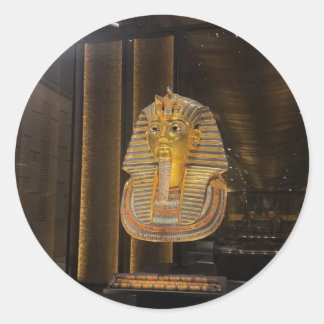 Tutankhamen golden mask Egyptian museum, Artefact! Classic Round Sticker