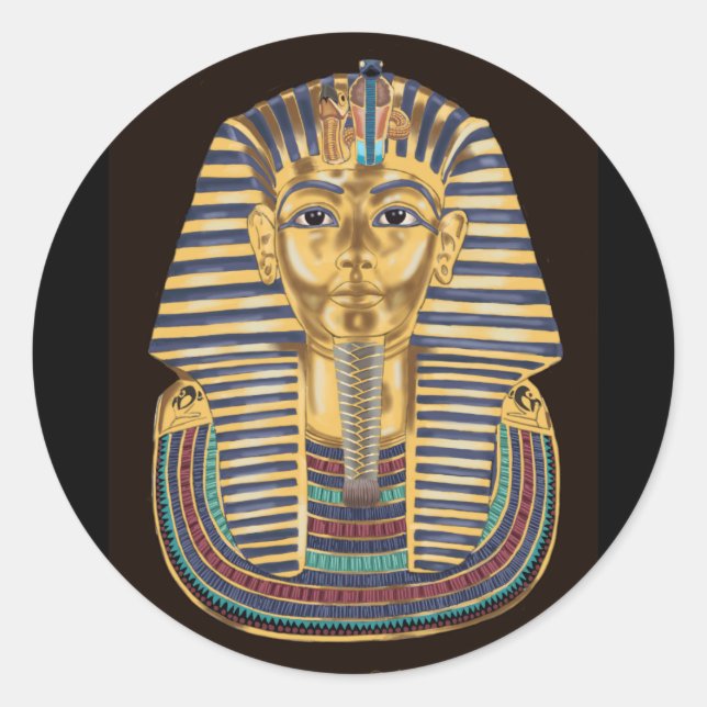 Tutankhamon’s Golden Mask Classic Round Sticker (Front)