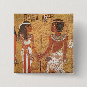 Tutankhamun  and his wife, Ankhesenamun 15 Cm Square Badge