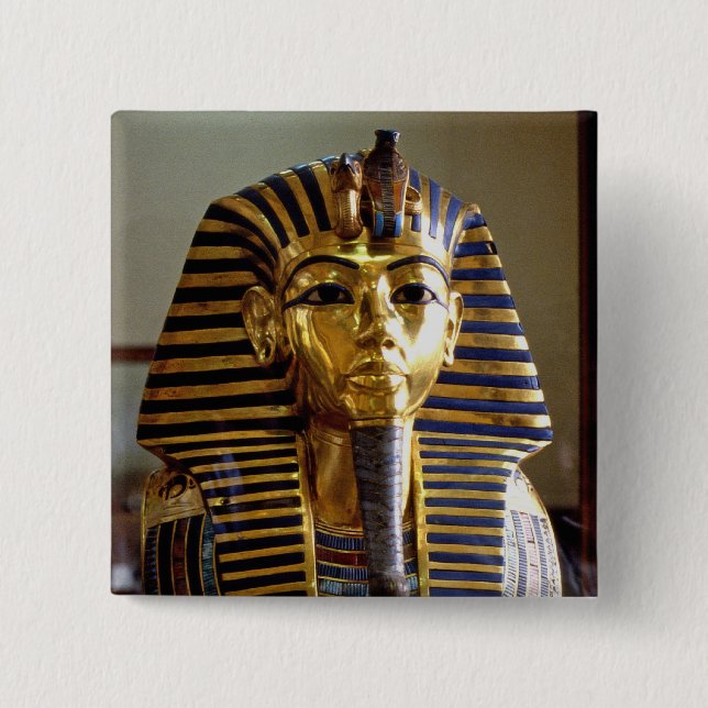 Tutankhamun - Burial mask 15 Cm Square Badge (Front)
